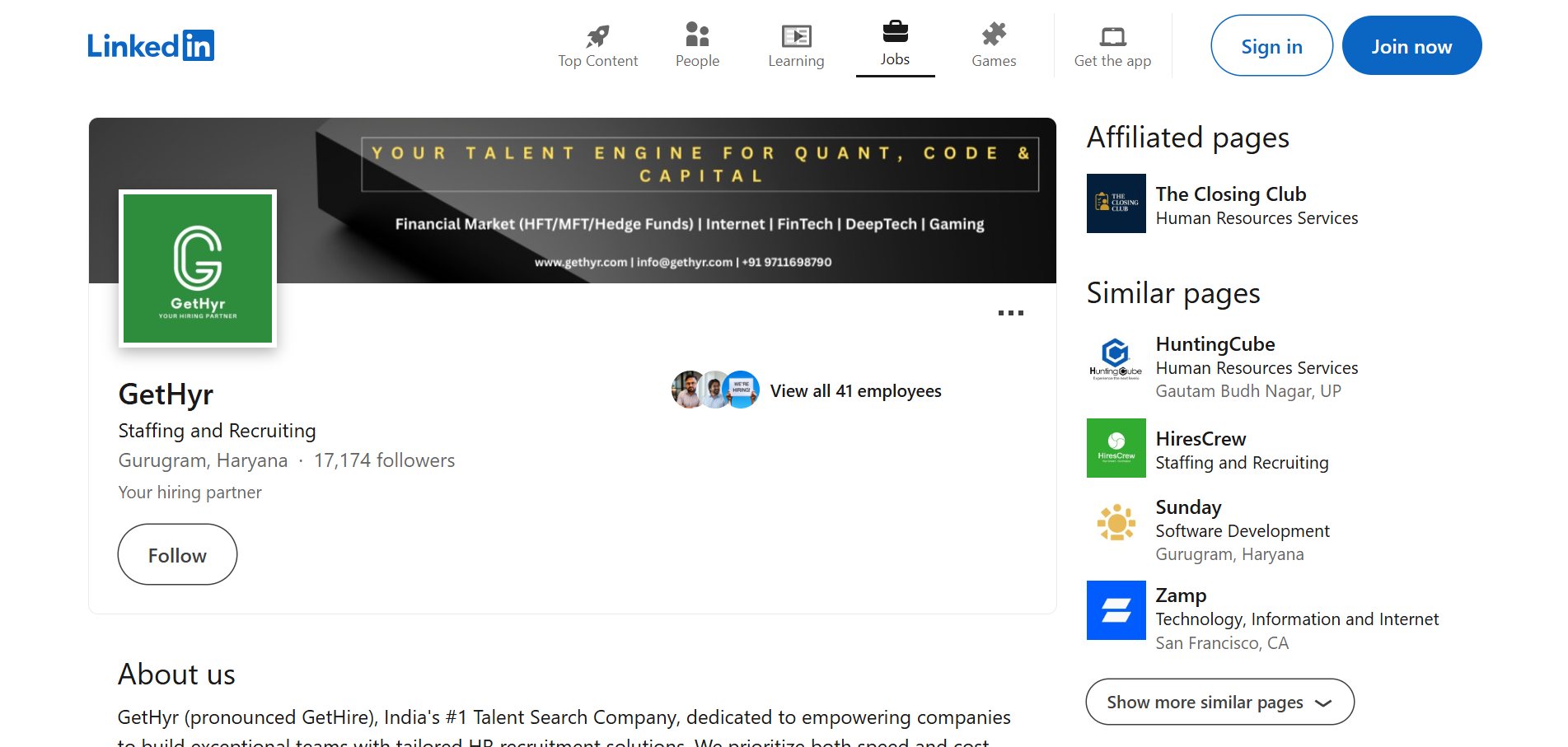 Gethyr LinkedIn project thumbnail